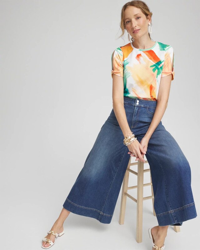 Abstract Cold Shoulder Tee - image 2